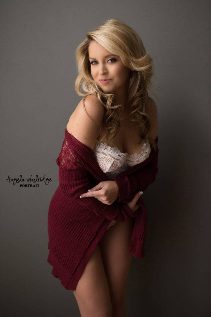 Sexy sweater, Columbus boudoir photography studio